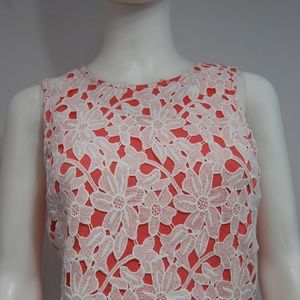 Katia Pink White Lace Flower Patterned Top NWT